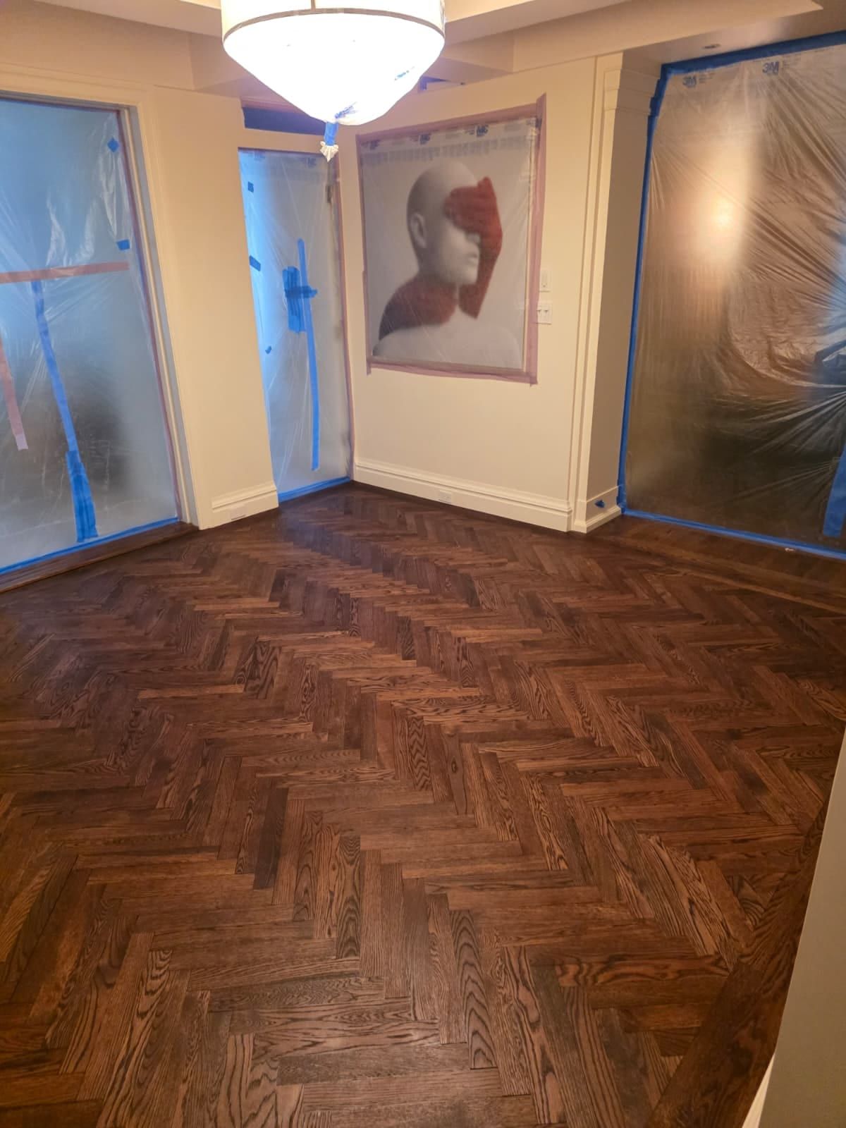 After: Herringbone Repair & Stain Match — photo 3